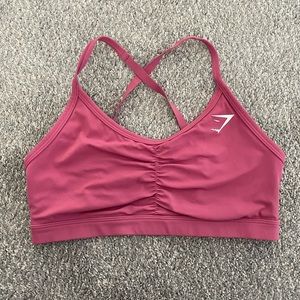 bright pink gymshark ruched training bra 💓